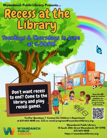 Don’t want recess to end? Come to the library and play recess games. 