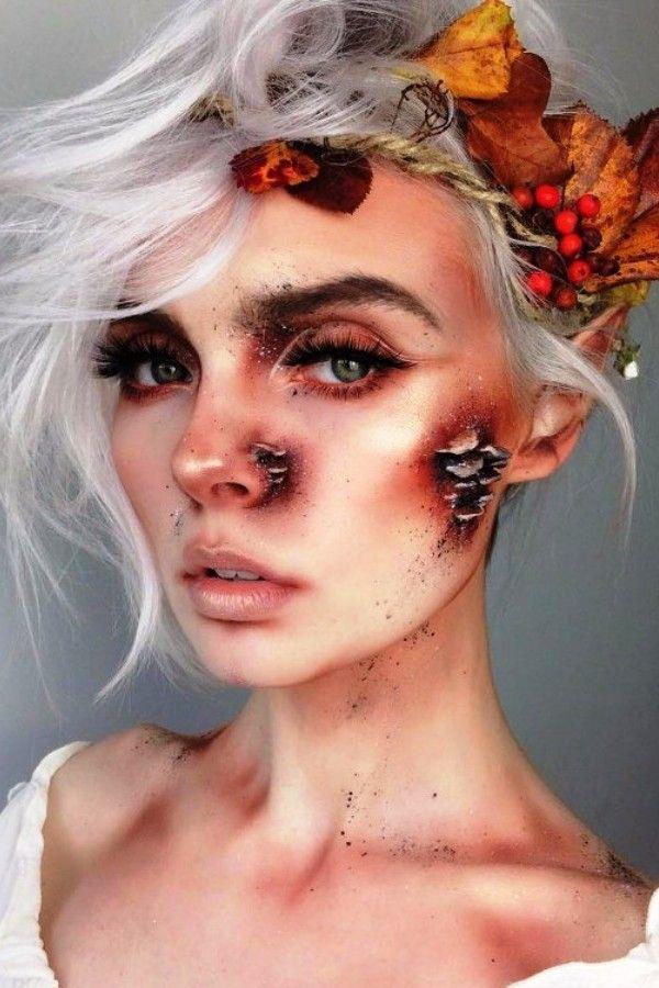 White haired girl with special fx makeup